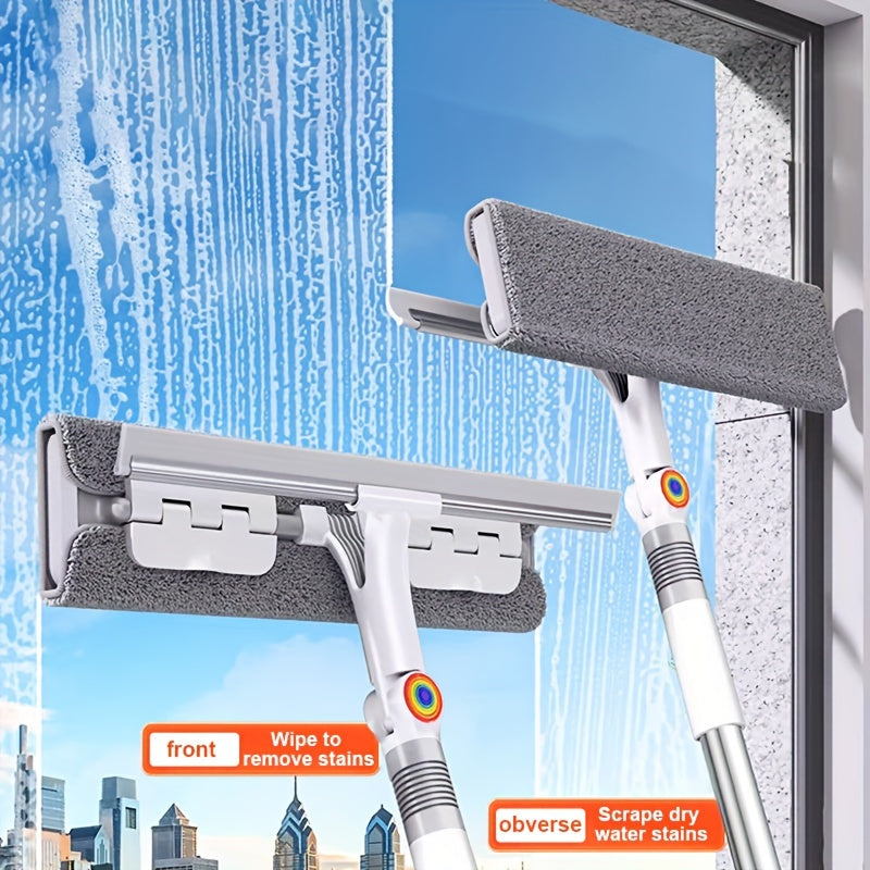 Fensterreiniger 2-in-1 Fenstersauger mit Rotierendem Kopf und Ausziehbarem Griff 1
