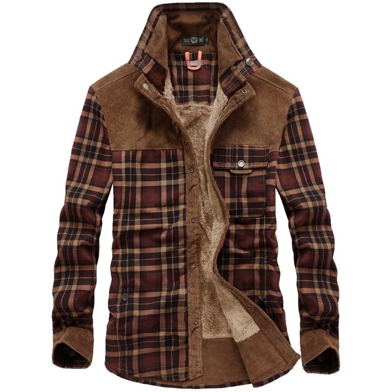Flanell-Karierte Winterjacke
