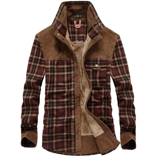 Flanell-Karierte Winterjacke