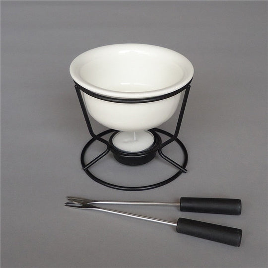 Fondue Set für Käse und Schokolade, Ideal für Gemütliche Abende, Inkl. Fondue Topf und Eisenrahmen 3