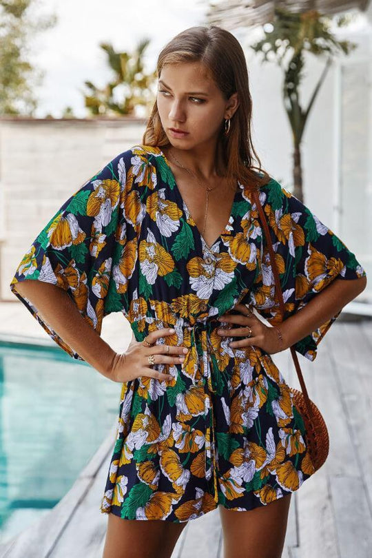 Variant image for Damen Jumpsuit Elegant Blumenmuster Sommer 100% Polyester-9