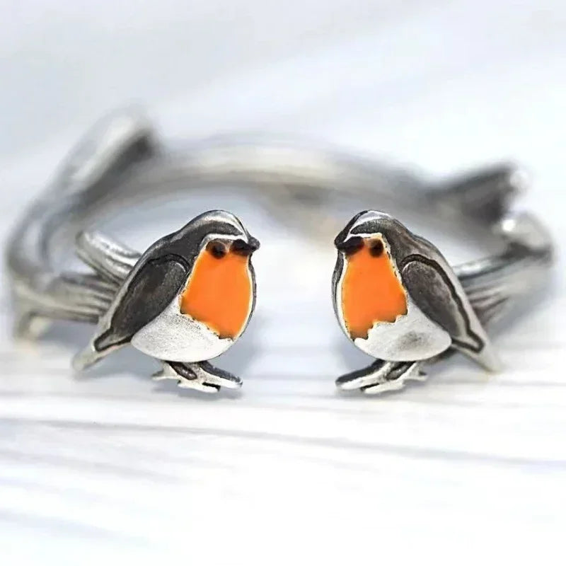 Frauen Ohrringe Buntglas Vogel Design 2