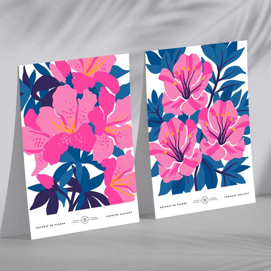 Frühling Kunstdrucke Set mit Blumenmotiven auf Leinwand, Poster Kunstdrucke mit Rahmen für Wohn- und Arbeitsräume 2