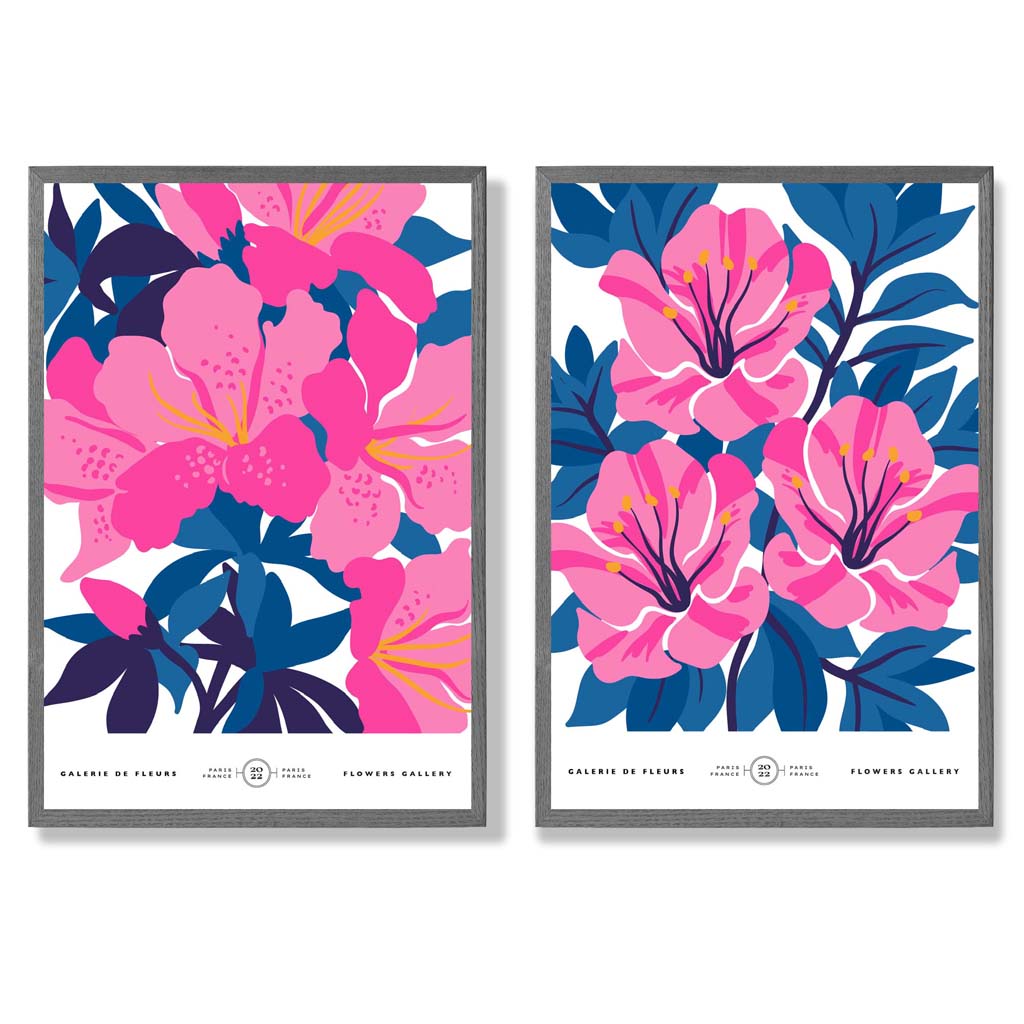 Frühling Kunstdrucke Set mit Blumenmotiven auf Leinwand, Poster Kunstdrucke mit Rahmen für Wohn- und Arbeitsräume 4