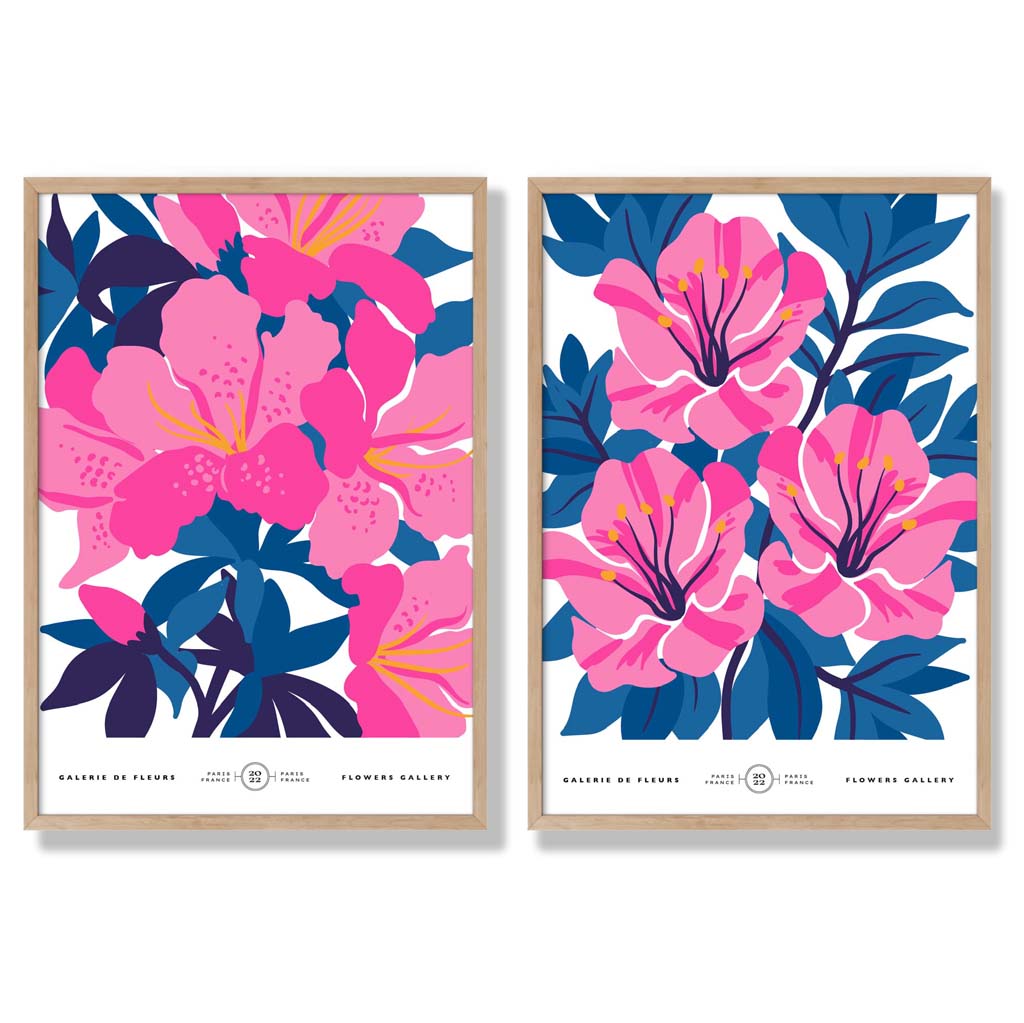 Frühling Kunstdrucke Set mit Blumenmotiven auf Leinwand, Poster Kunstdrucke mit Rahmen für Wohn- und Arbeitsräume 6
