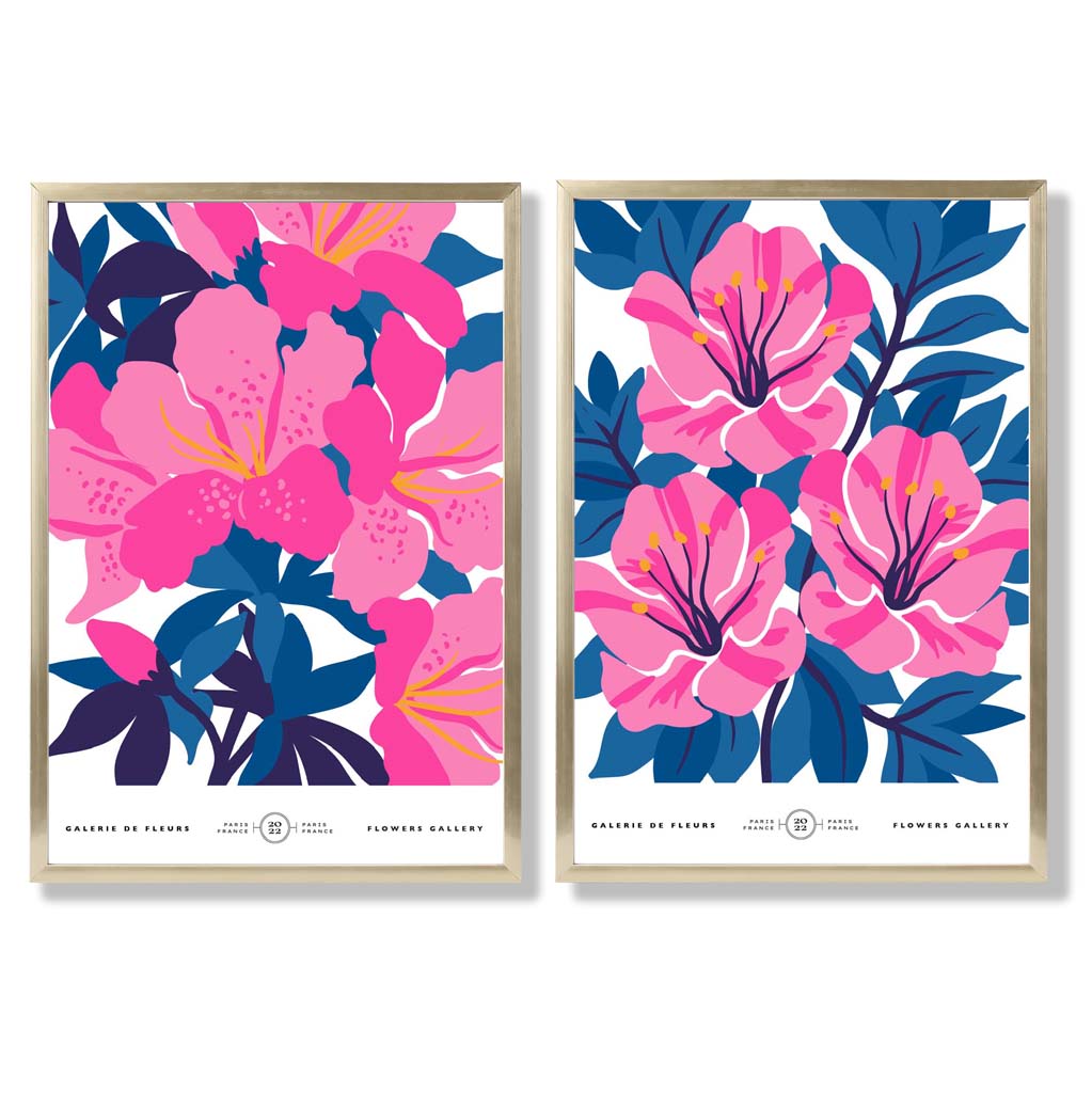 Frühling Kunstdrucke Set mit Blumenmotiven auf Leinwand, Poster Kunstdrucke mit Rahmen für Wohn- und Arbeitsräume 8