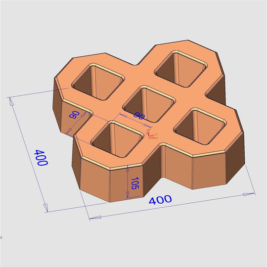 Garten Pflastersteinform Quadrat 3