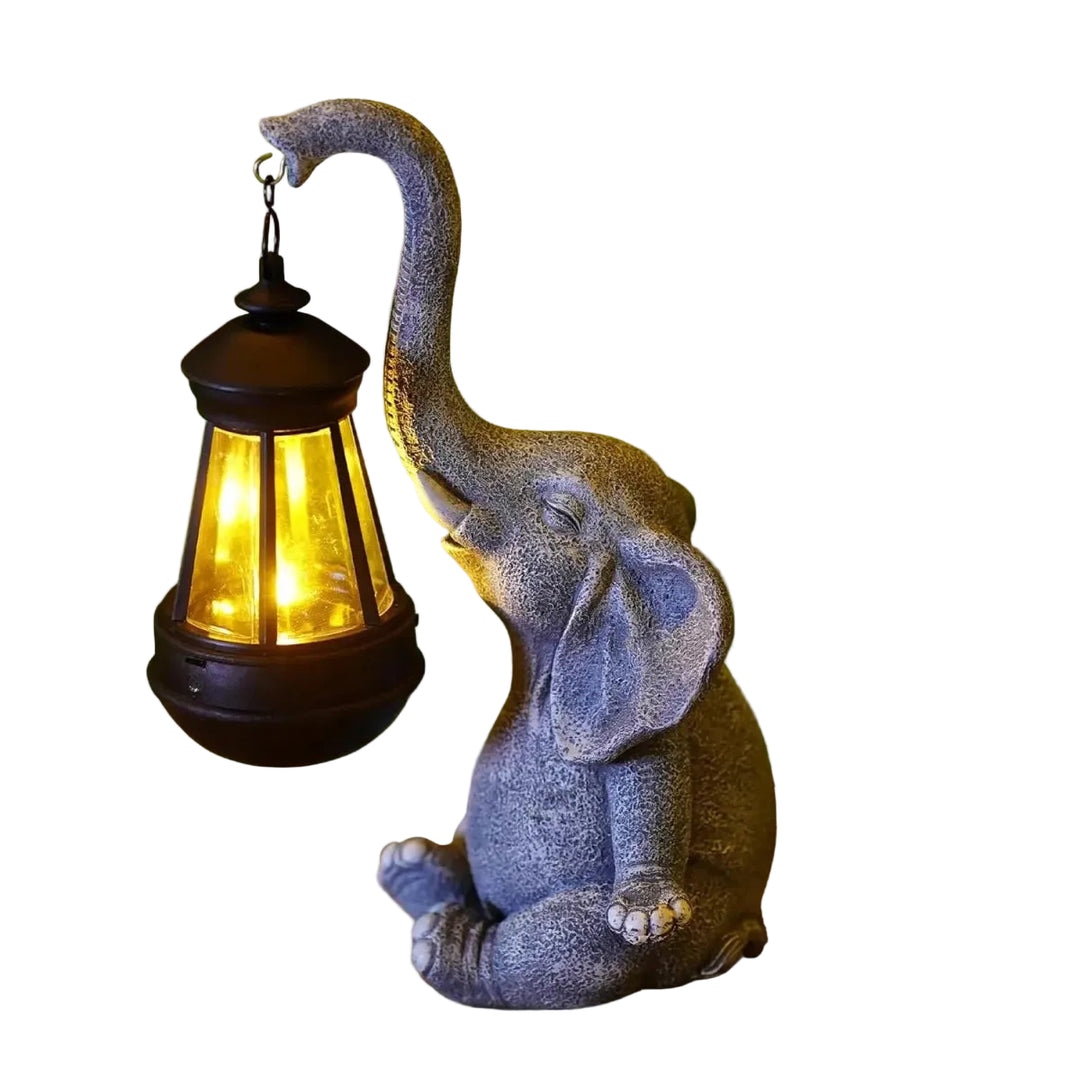 Garten Statue Elefant Mit Solarlicht Für Außenbereich Dekorativ 1