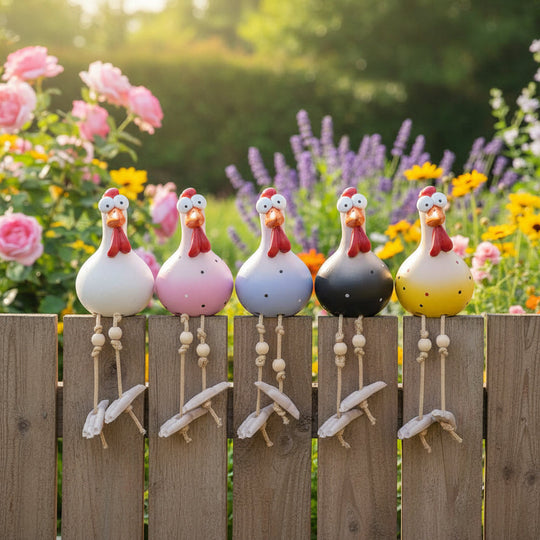 Gartenfigur Huhn Beweglich für kreative Dekoration 2