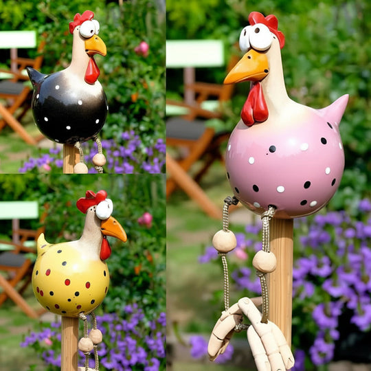 Gartenfigur Huhn Beweglich für kreative Dekoration 3