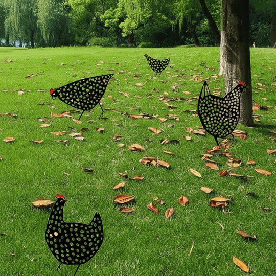 Gartenfigur Huhn Wetterfest Rustikal Handgefertigt für Garten und Terrasse 1