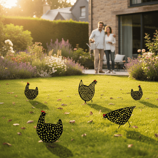 Gartenfigur Huhn Wetterfest Rustikal Handgefertigt für Garten und Terrasse 2