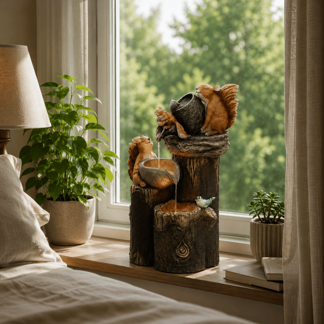 Gartenfigur im Enten- und Eichhörnchen-Design 3