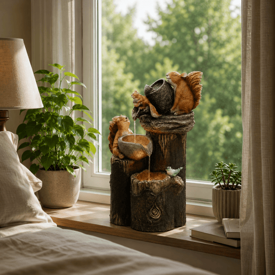 Gartenfigur im Enten- und Eichhörnchen-Design 3