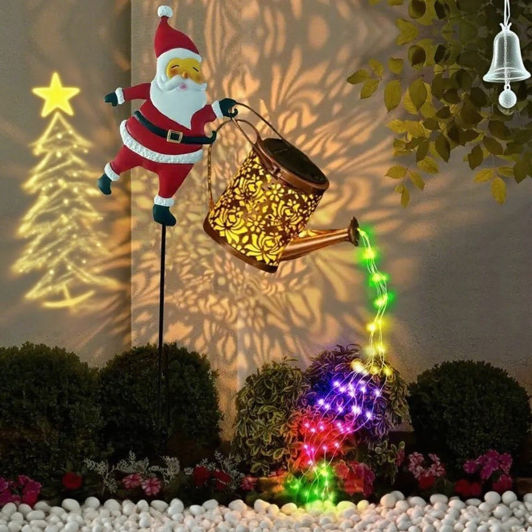 Gartenlaterne Solar Weihnachtsmann Laterne für Draußen mit Automatischer Dämmerungserkennung 0