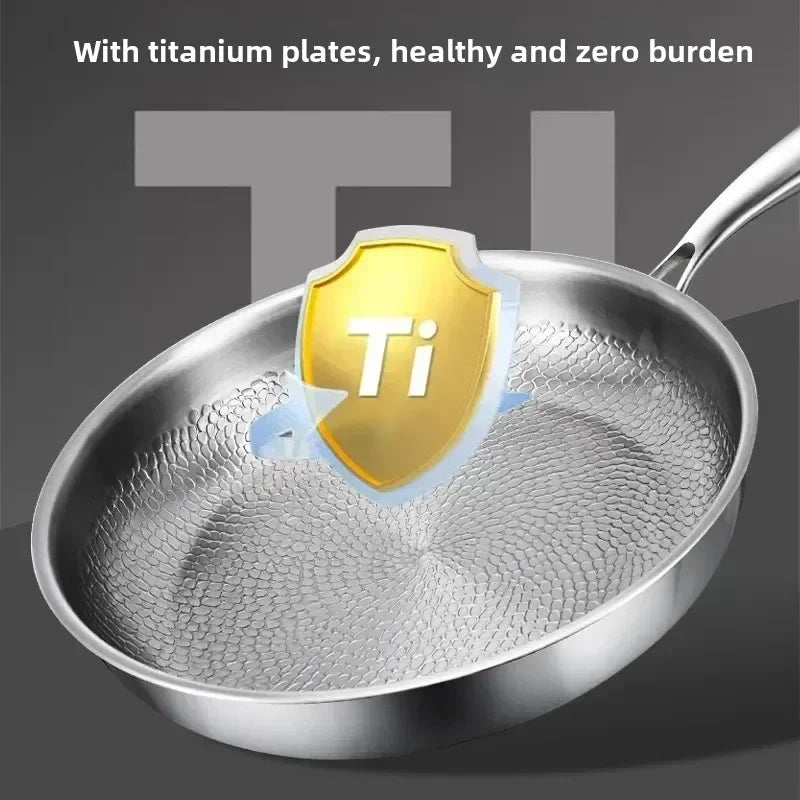 Gehämmerte Titan-Bratpfanne für Induktionskochfelder, Antihaft, Robuste Pfanne 4