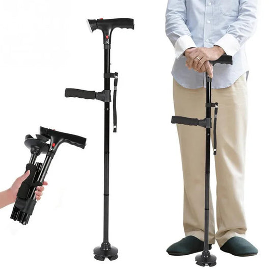Gehstock Faltbar Mit LED-Lampe Für Männer Und Frauen - Gehhilfe Stock Für Spaziergänge 0
