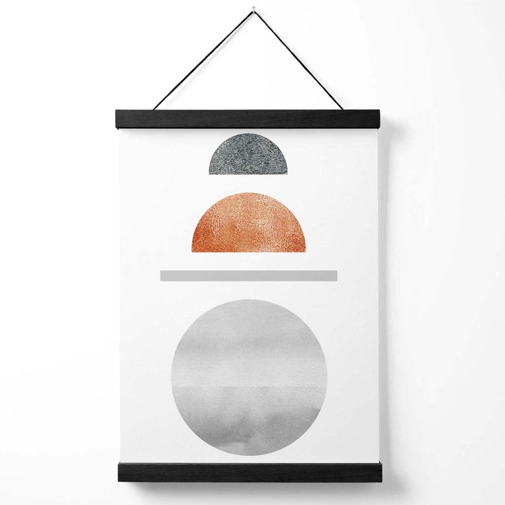 Geometrisches Poster Mid-Century Modern Stil mit Kupfer-Grau Kombination 0
