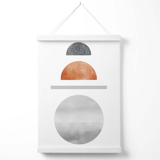 Geometrisches Poster Mid-Century Modern Stil mit Kupfer-Grau Kombination 2
