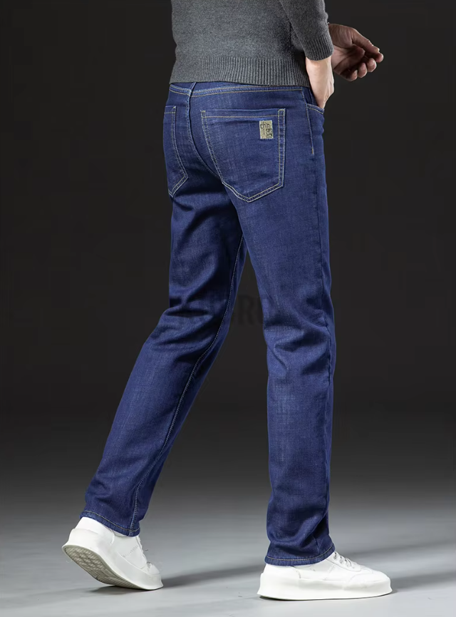 Gerade geschnittene Herrenhose aus Lammleder-Denim 6