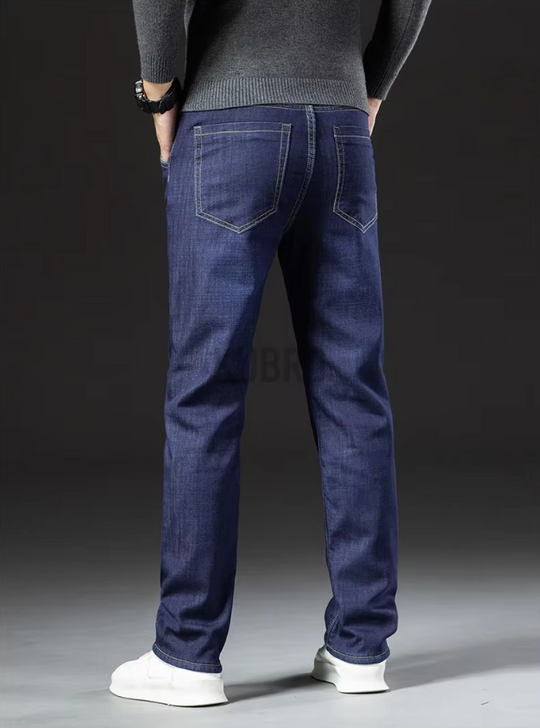 Gerade geschnittene Herrenhose aus Lammleder-Denim 7