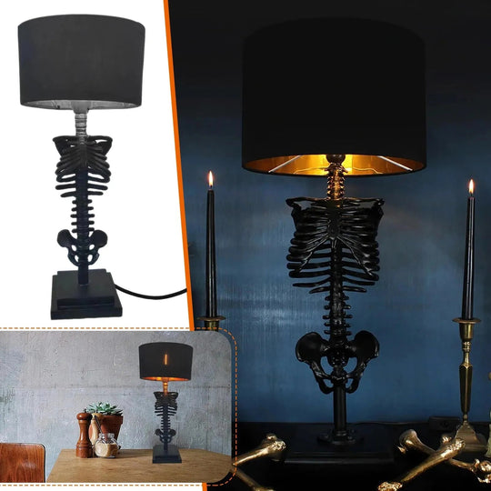 Gothic Tischlampe mit Skelett Design 2
