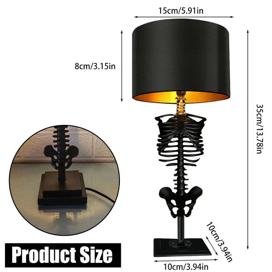 Gothic Tischlampe mit Skelett Design 6