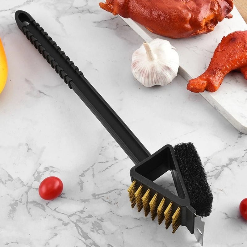 Grillreiniger mit Schaber und Schwammaufsatz 1
