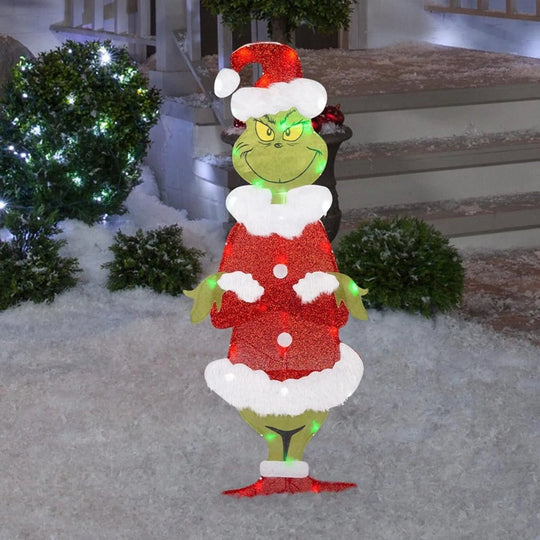Grinch Gartendekoration mit LED-Beleuchtung für Weihnachtsfeiern 0
