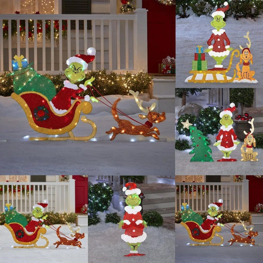 Grinch Gartendekoration mit LED-Beleuchtung für Weihnachtsfeiern 3