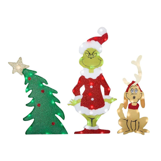Grinch Gartendekoration mit LED-Beleuchtung für Weihnachtsfeiern 5