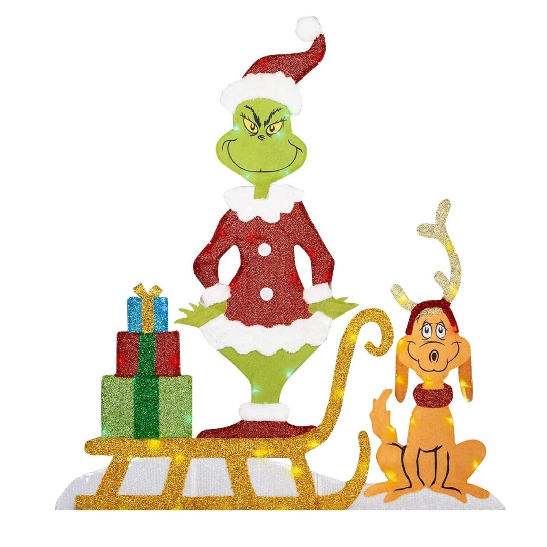 Grinch Gartendekoration mit LED-Beleuchtung für Weihnachtsfeiern 6