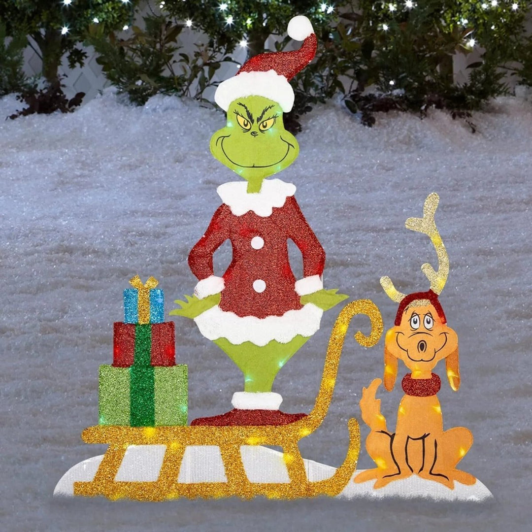 Grinch Gartendekoration mit LED-Beleuchtung für Weihnachtsfeiern 7