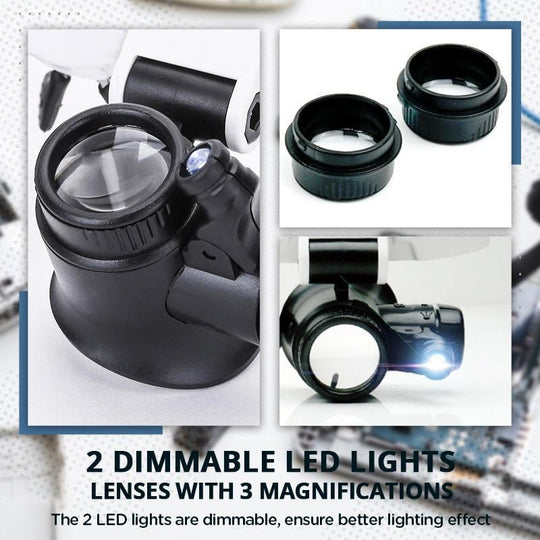 Lupenbrille Für Brillenträger Mit Licht Verstellbare Vergrößerung Ergonomisch Kunststoff-4