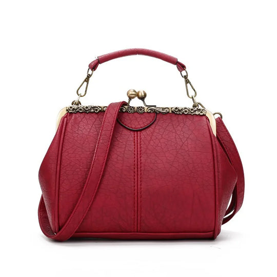 Damen Handtasche Vintage Stil Minimalistisch Kunstleder 4