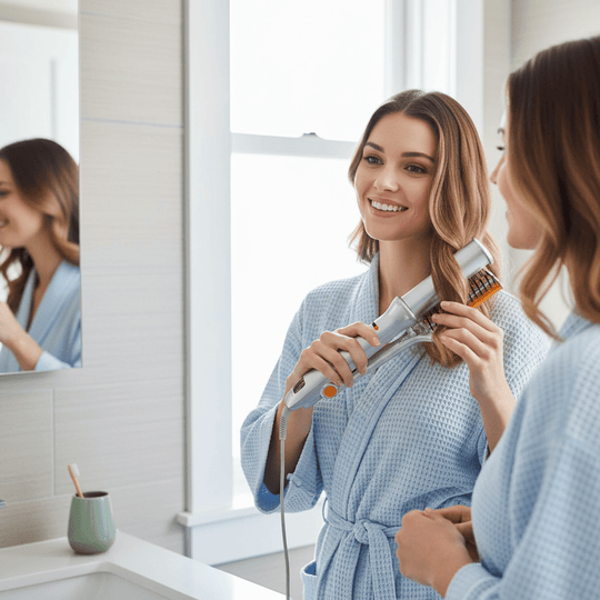 Haarbürste 2-in-1 Rotierend für Styling und Glätten 1