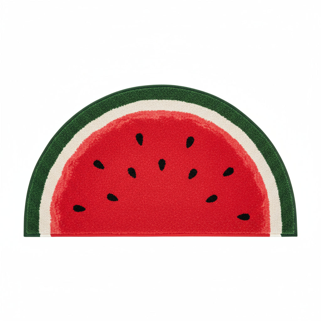 Halbrunde Fußmatte mit Regenbogen- und Wassermelonen-Druck 4