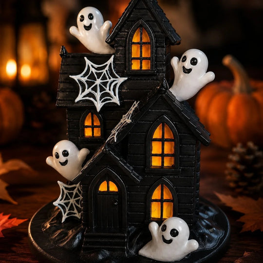 Halloween-Dekohaus mit Geister-Motiv für stimmungsvolle Dekoration 2