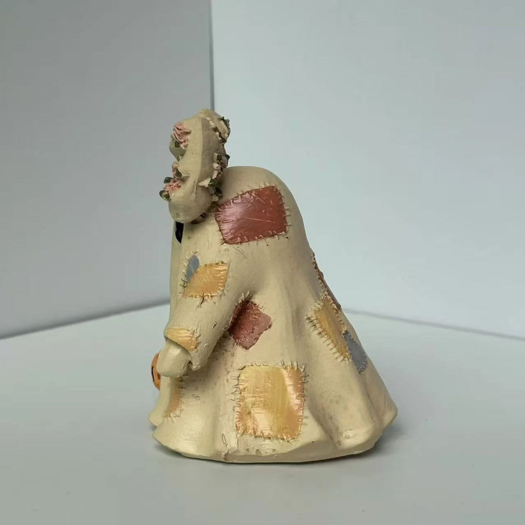 Halloween-Dekorationsfigur Geist mit Schleife und Korb 2