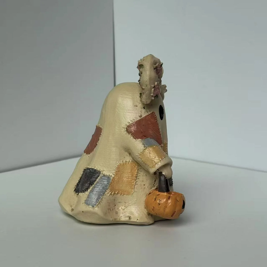 Halloween-Dekorationsfigur Geist mit Schleife und Korb 3