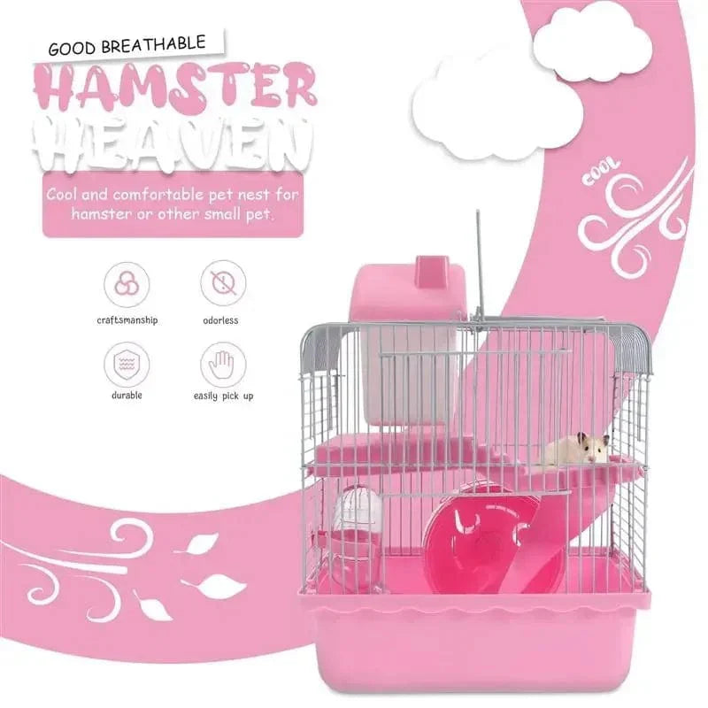 Hamsterkäfig für kleine Nagetiere mit Spielplatz 2