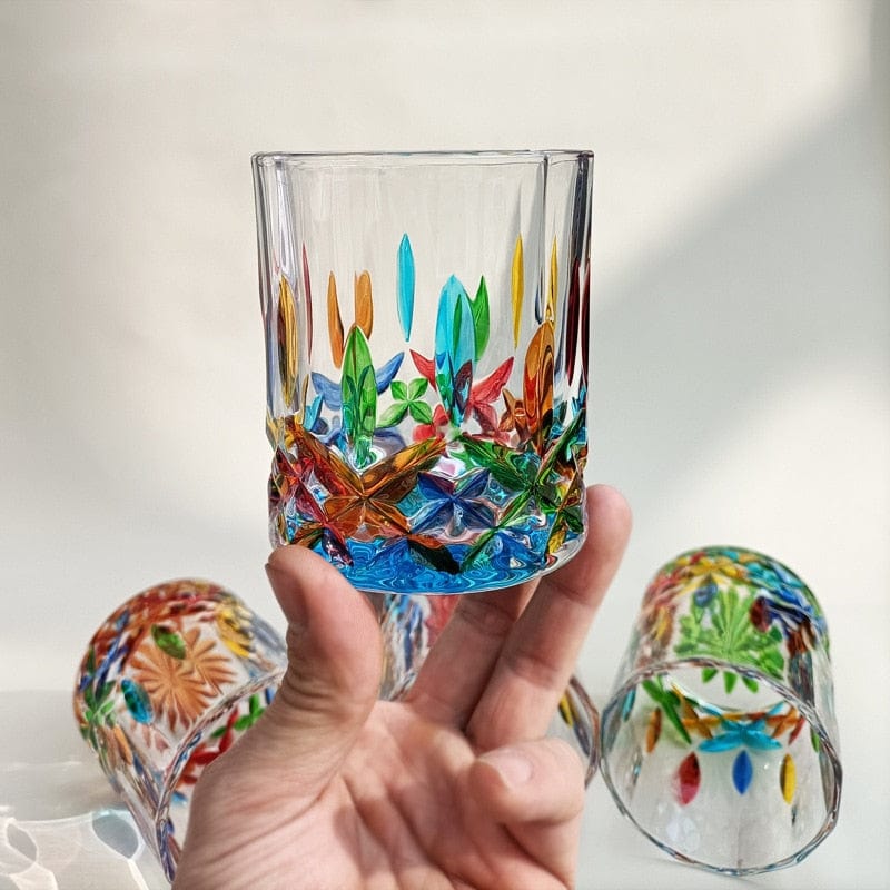 Handbemaltes Glas Set für Stilvolle Getränke 1