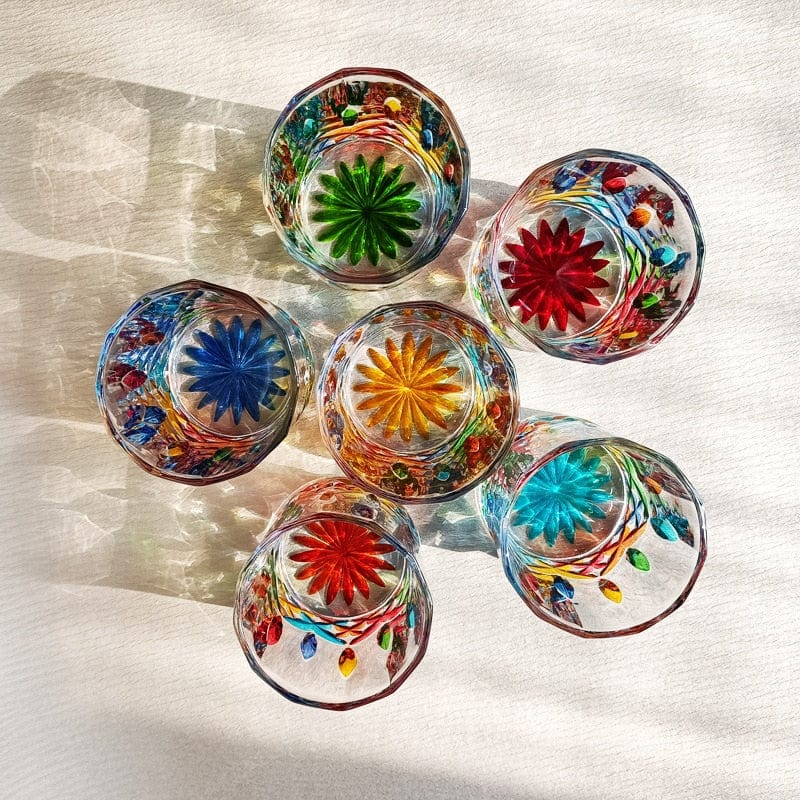 Handbemaltes Glas Set für Stilvolle Getränke 2