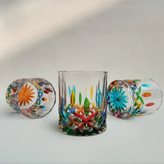 Handbemaltes Glas Set für Stilvolle Getränke 4