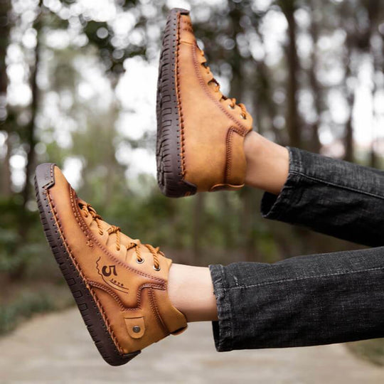 Handgenähte Vintage Lederstiefeletten