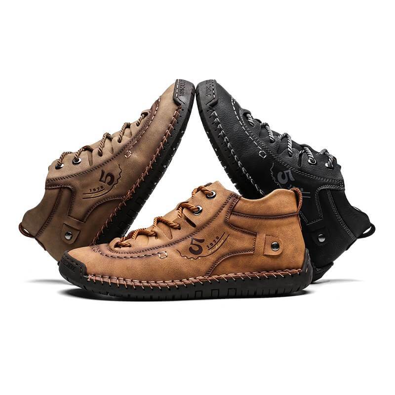 Handgenähte Vintage Lederstiefeletten