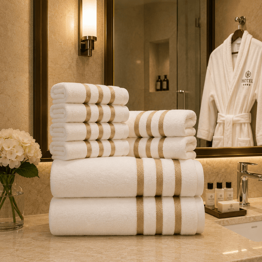 Handtuchset 8-teilig für Badezimmer und Spa, Stilvolles Handtücher Set für die ganze Familie 4