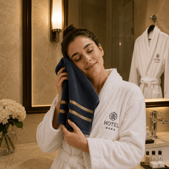 Handtuchset 8-teilig für Badezimmer und Spa, Stilvolles Handtücher Set für die ganze Familie 7