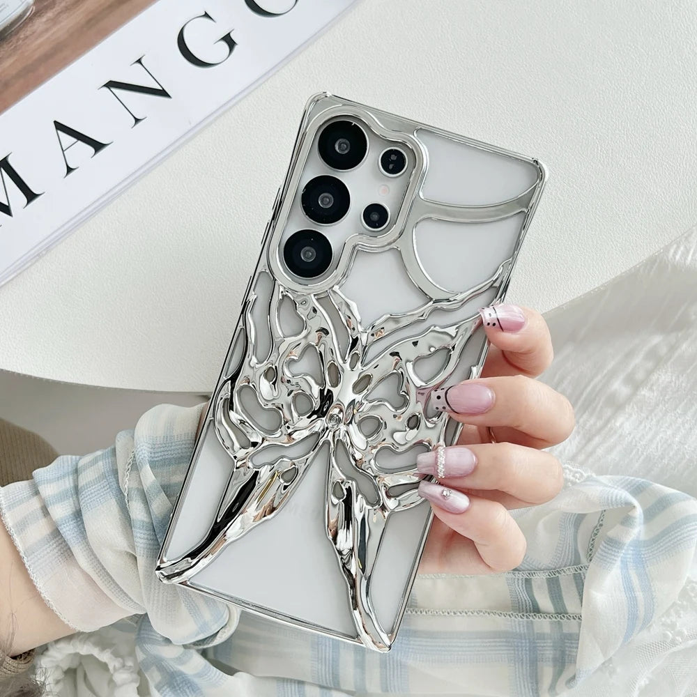 Handyhülle für Samsung Galaxy S24 S25 Ultra mit 3D Schmetterlingsdesign 1