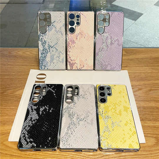 Handyhülle für Samsung Galaxy S25 Ultra &amp; S24 Plus mit Schlangenhaut-Textur 0